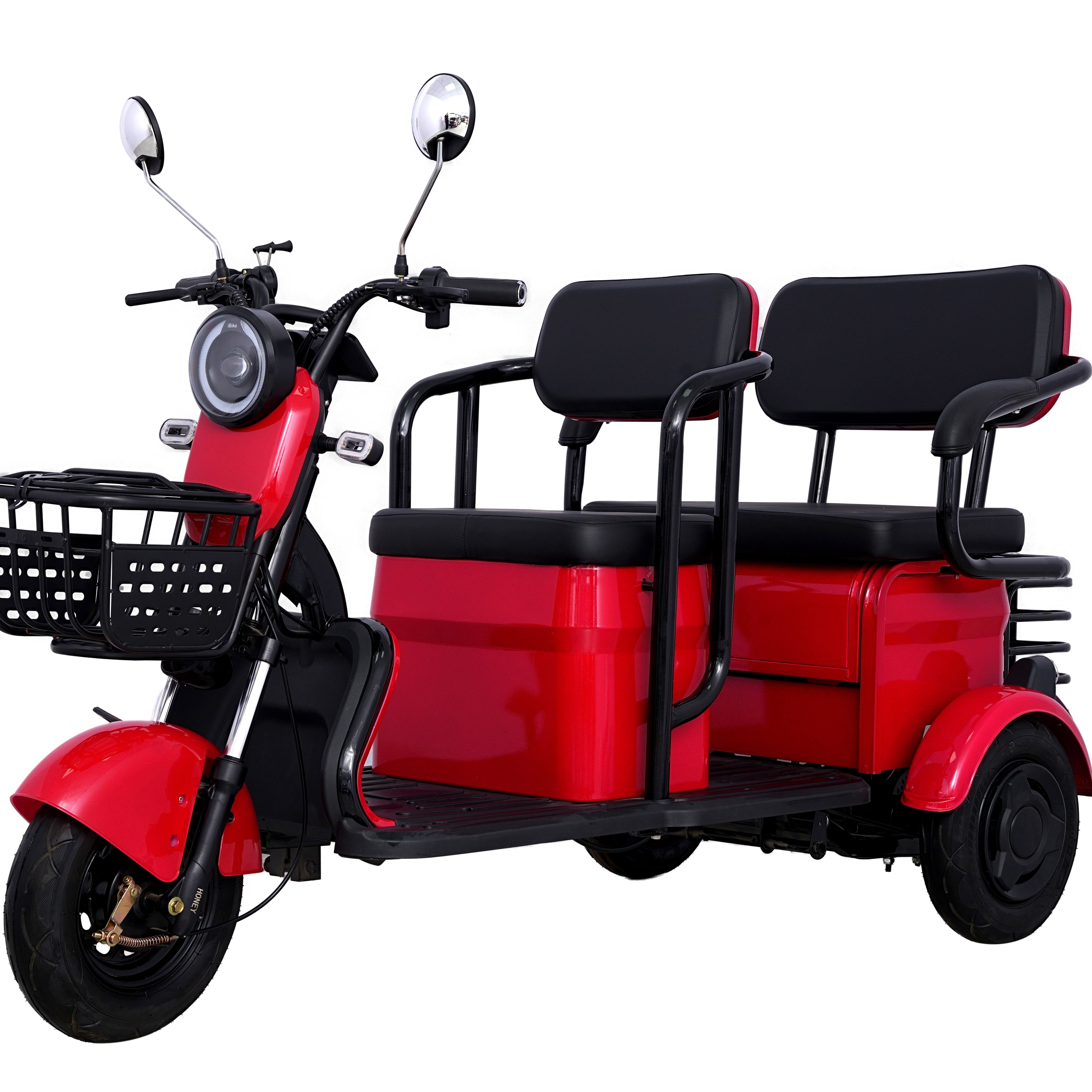 Hot Sale Red Electric Tricycle, Eco-friendly Tricycle, Fashionable Tricycle for Riding Out